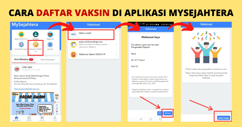 Cara daftar dos penggalak di mysejahtera