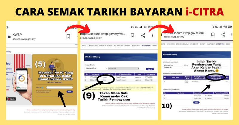 Cek kwsp cara Semakan Status