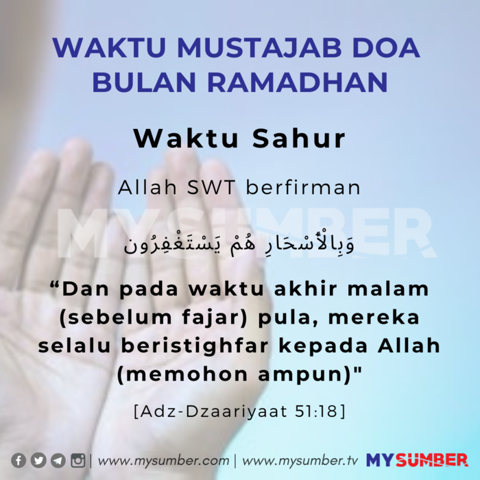 Waktu mustajab doa bulan ramadhan