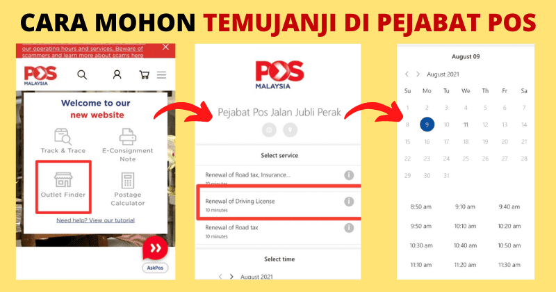 Appointment jpj malaysia pos