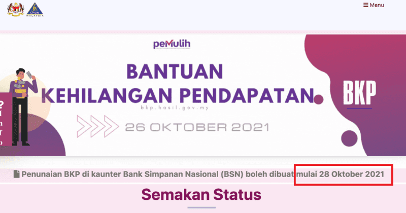 Bantuan kehilangan pendapatan daftar