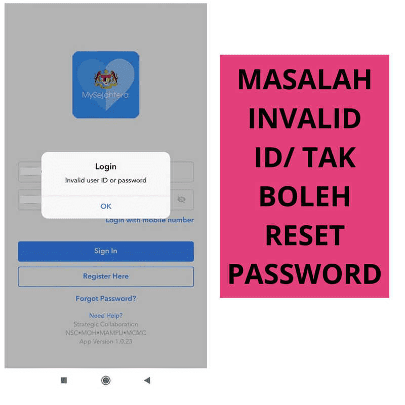 Password mysejahtera