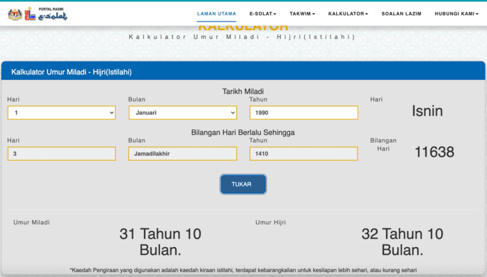 Tarikh lahir dalam kalendar islam