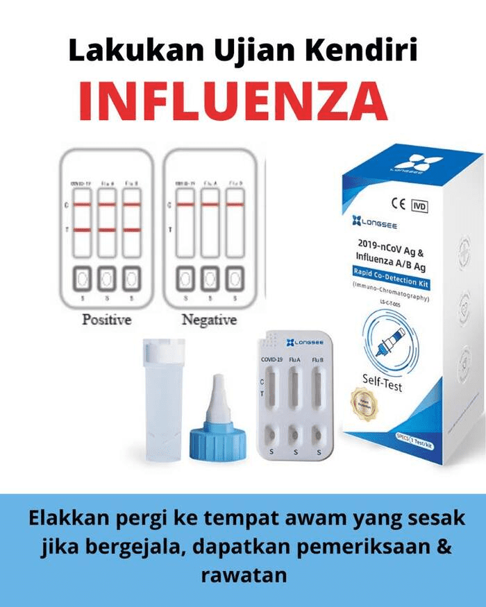 Kes Influenza Tinggi Sekarang, Ini Cara Guna Kit Ujian Influenza Boleh